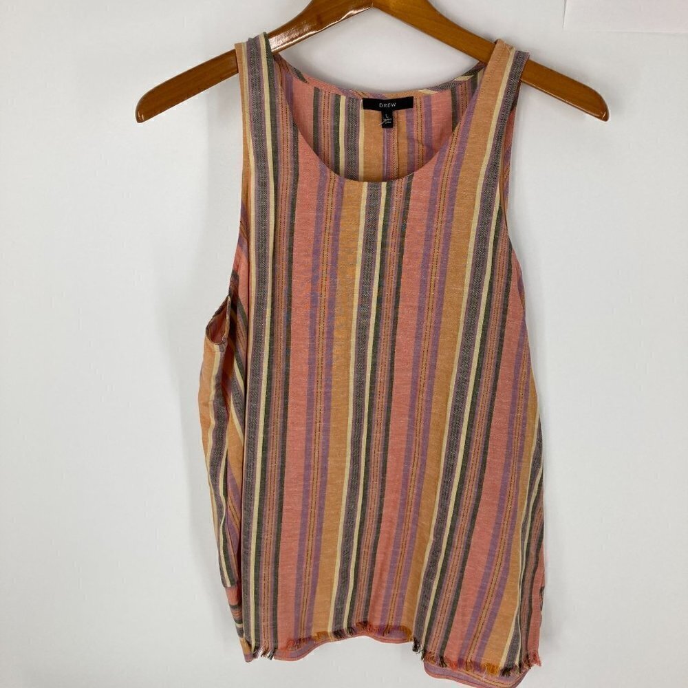 NWT Drew striped sleeveless top sz L multicolor